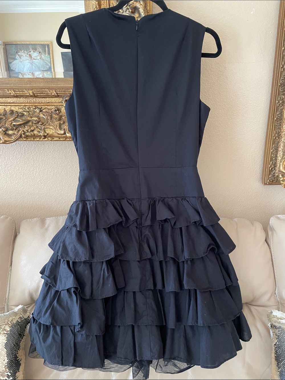 French Connection Ruffle Dress with Detachable Tulle Lining Skirt